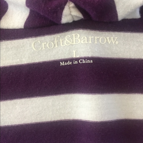 Purple White Short Sleeve Cardigan Lightweight Large Striped Summer Layering - Picture 6 of 6